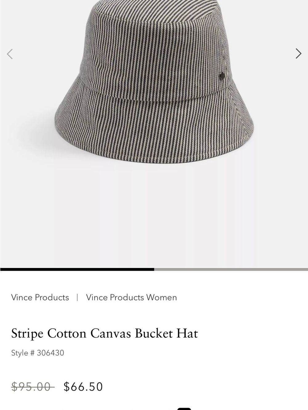 Vince Striped Cotton Canvas Bucket Hat - Black and White